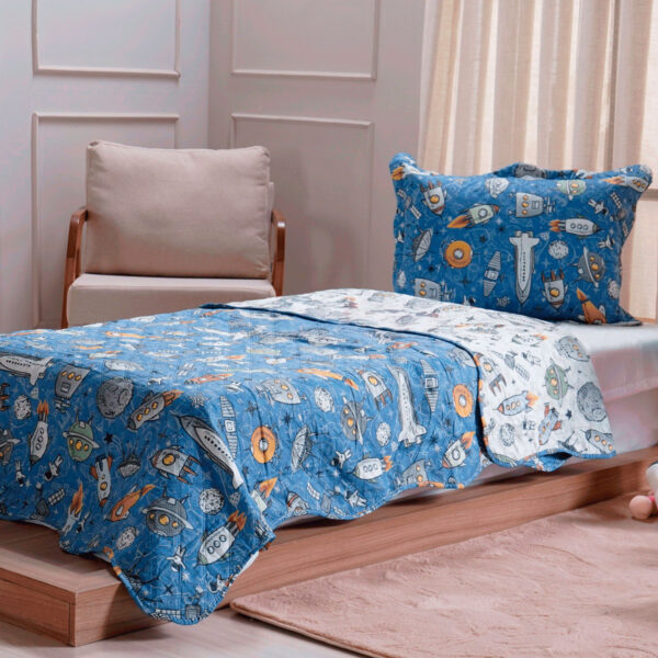 Kit colcha KIDS rolinho solteiro Infantil - Bene Casa - Imagem 8